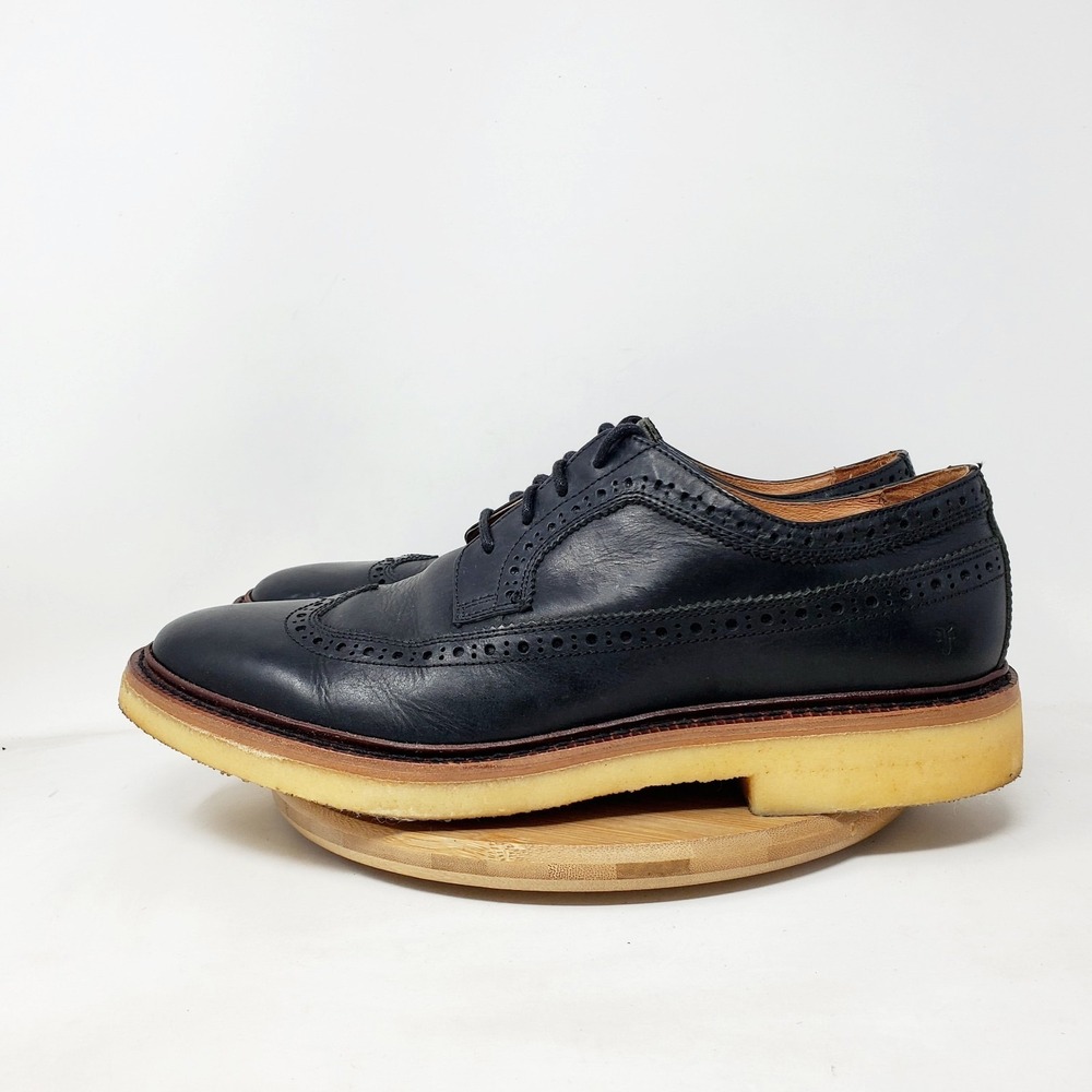 Frye‎ Shoes Mens 11 Luke Black Leather Longwing Brogue Crepe Sole Oxford